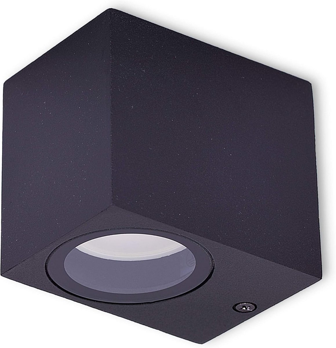 Vierkante zwarte aluminium wandlamp voor buiten en binnen, spatwaterdicht IP44