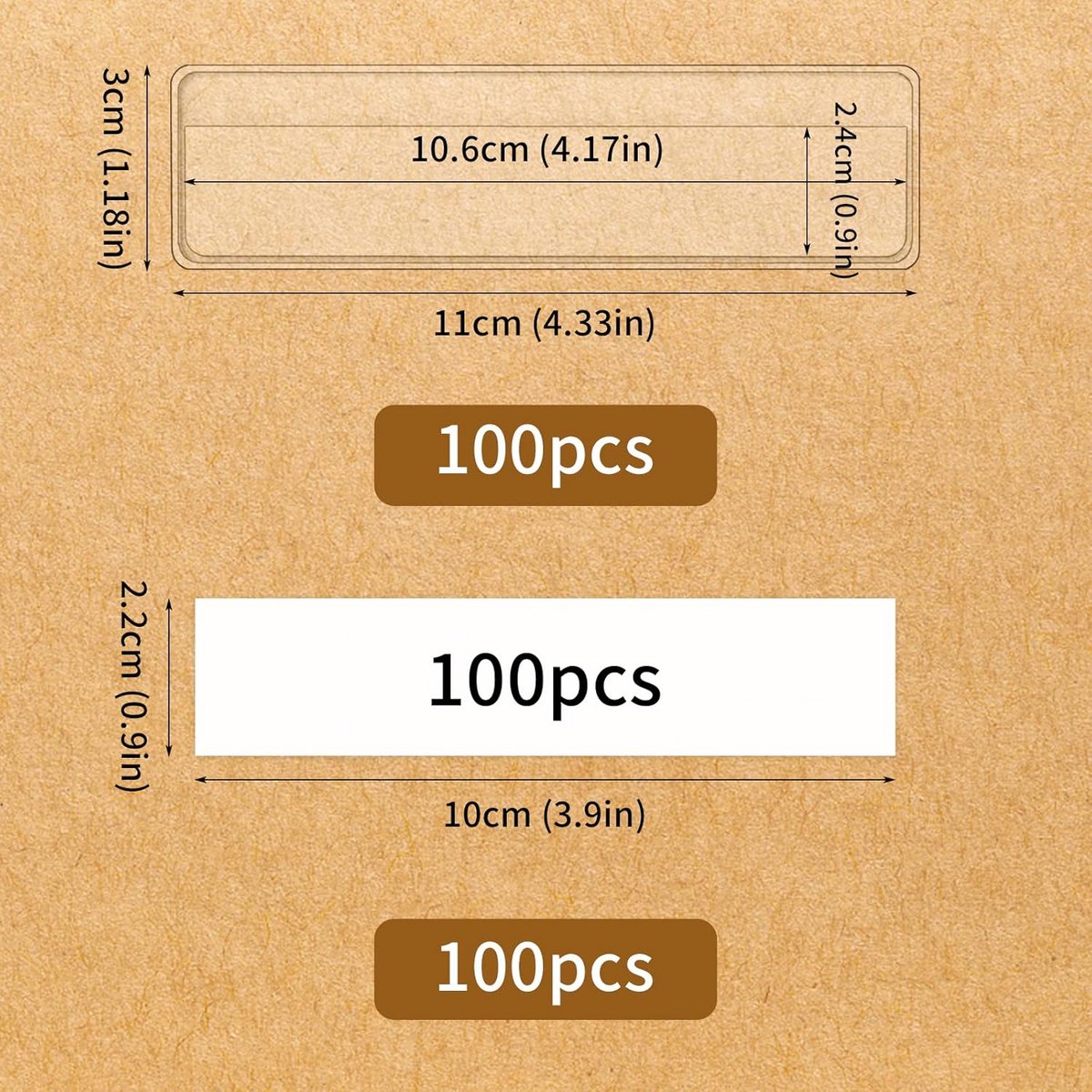 200x Zelfklevende Labelhouders met Indexkaarten - Doorzichtige Plaketiketten voor Plank, Archiefbakken en Kasten