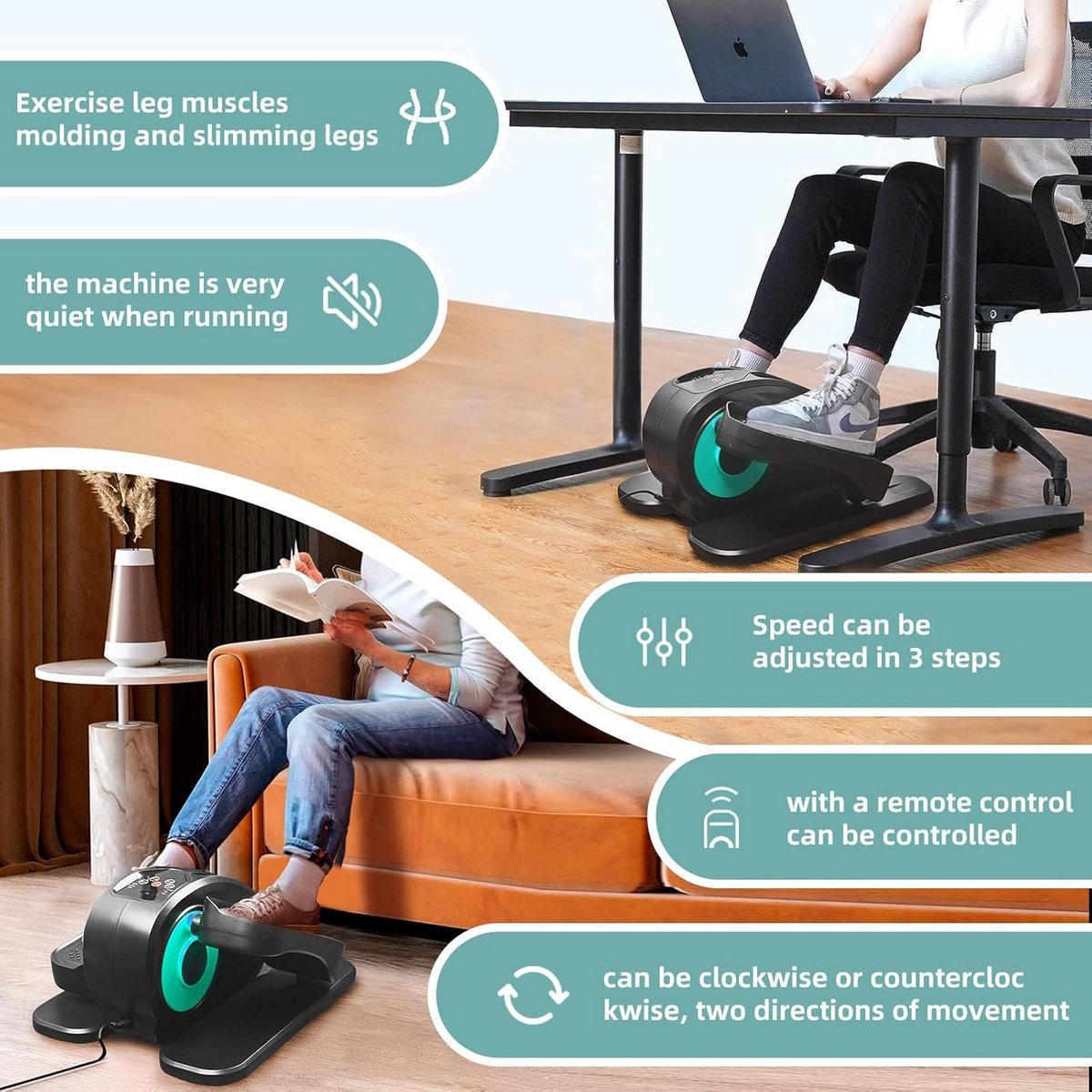 Compacte Elliptische Fietstrainer voor onder Bureau