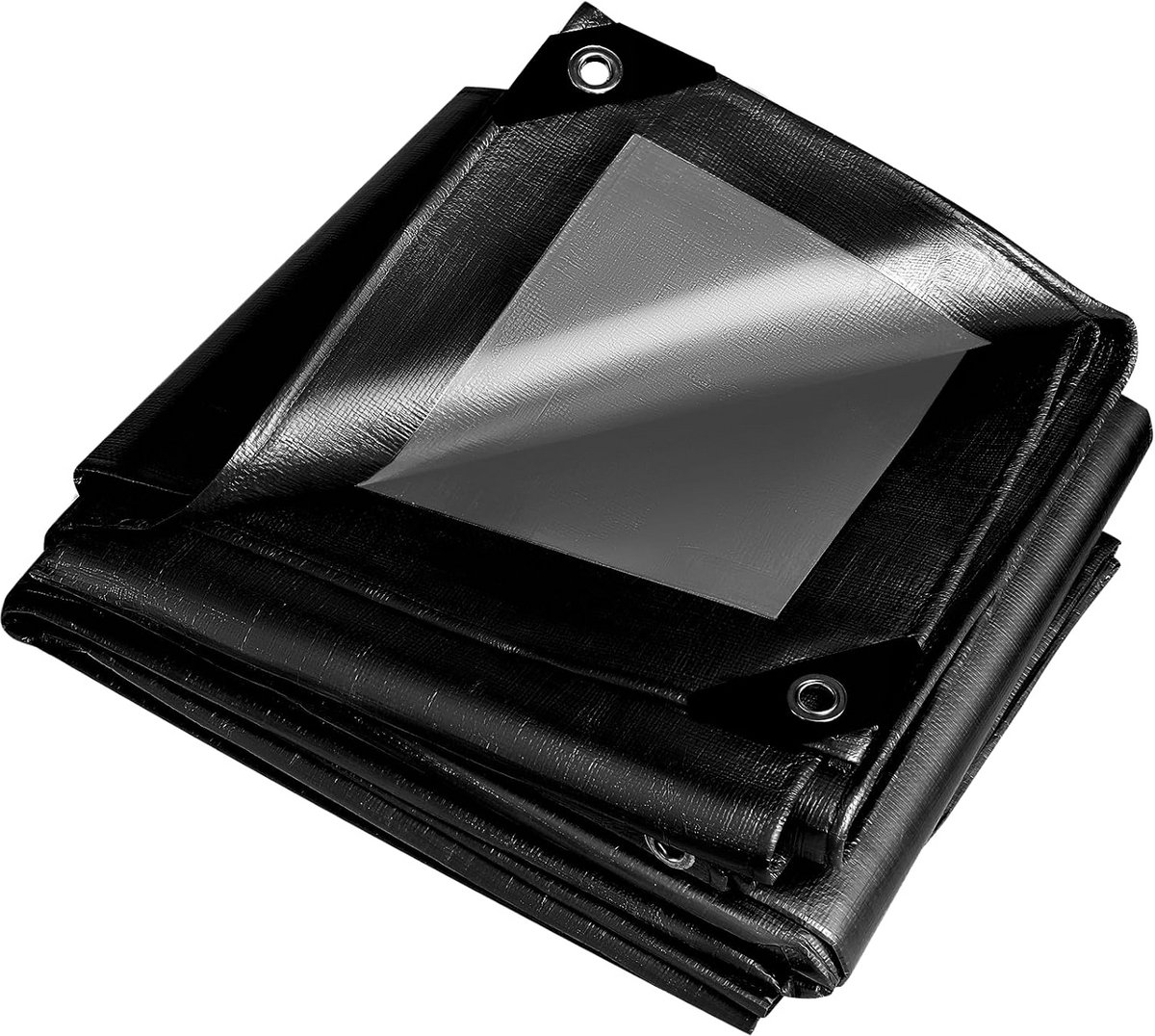 Sterk Zwart Afdekzeil - Waterdicht & UV-Bestendig - 260 g/m² met Ringen voor Vrachtwagen, Tuin of Boot