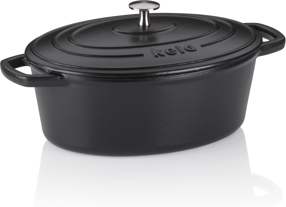 Ovale Dutch Oven van Gietijzer met Deksel 4 Liter - Geschikt voor Inductie