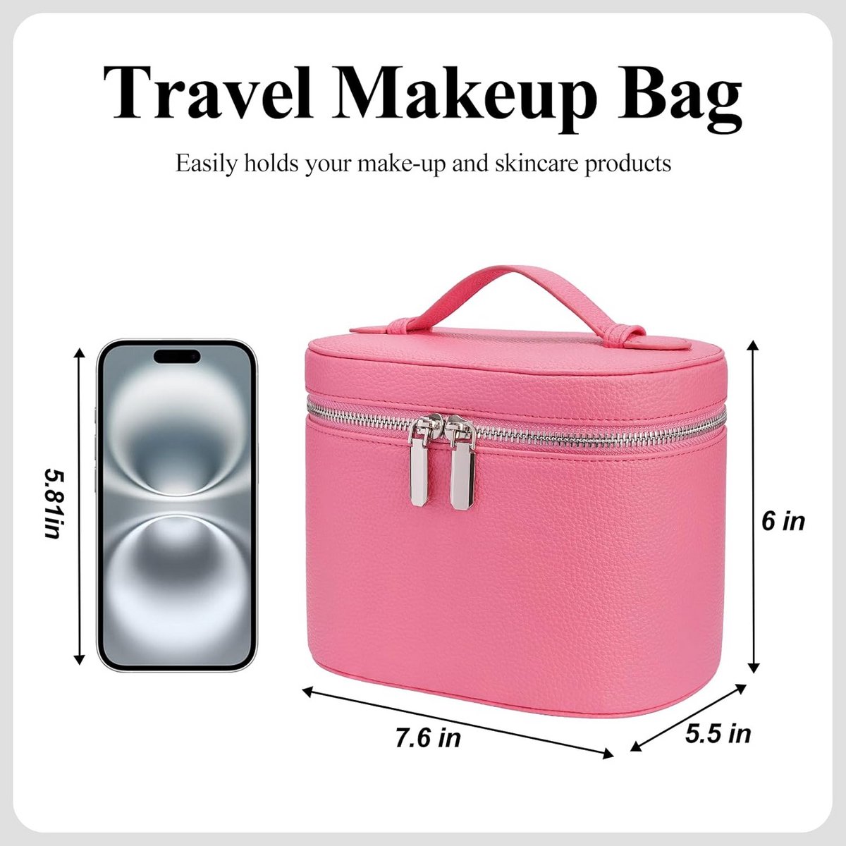 Draagbare Make-up Tas met Compartimenten - Cosmetische Reiskoffer en Toilet-organizer voor Vrouwen