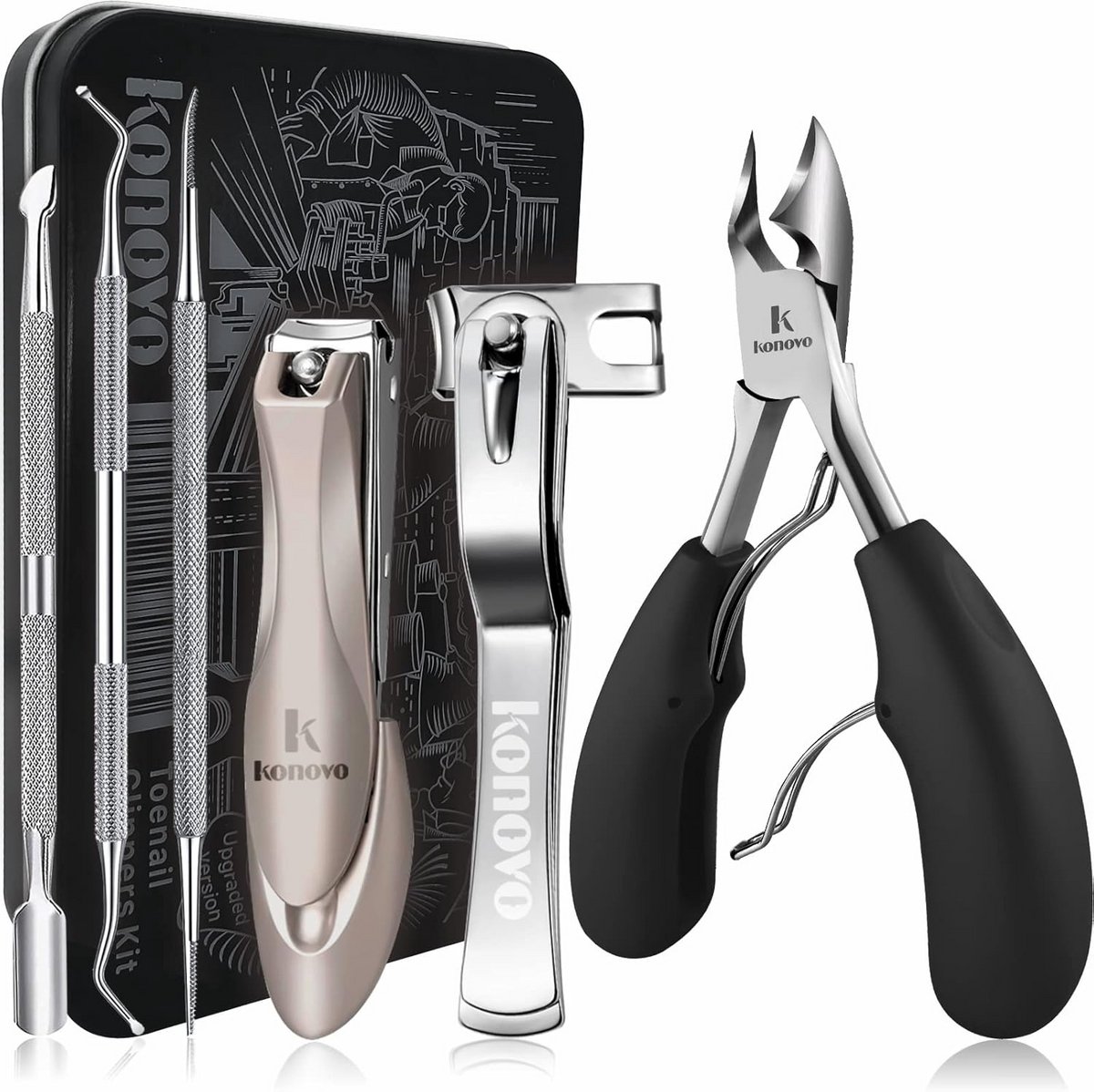Nagelknipper Set met Lange Steel voor Dikke en Ingegroeide Teennagels - 8 Delig