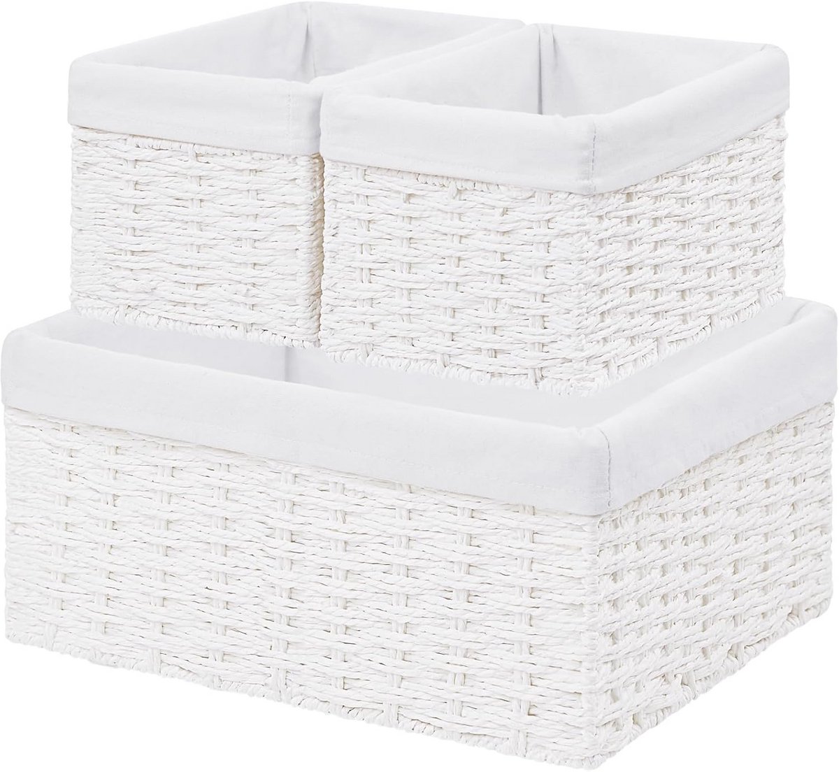 Set van 3 Handgeweven Rieten Opbergmanden voor Organisatie en Decoratie
