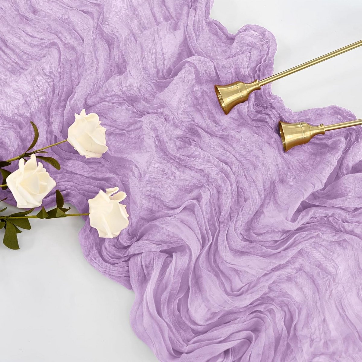 16 Stuks Loper van Kaasdoek Lavendel 90 x 300cm voor Bruiloft en Feestdecoratie