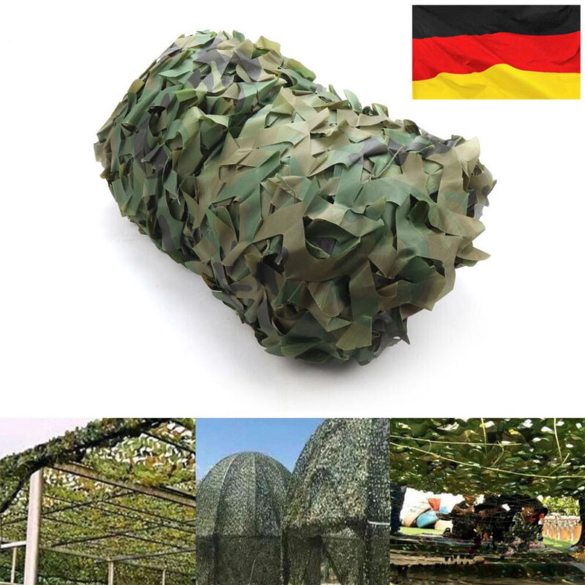 Homtas Tarp Camouflagenet 4x6 meter - Schaduwdoek - Camonet - Voor Optimaal Camouflage Effect - Groen - Waterdicht