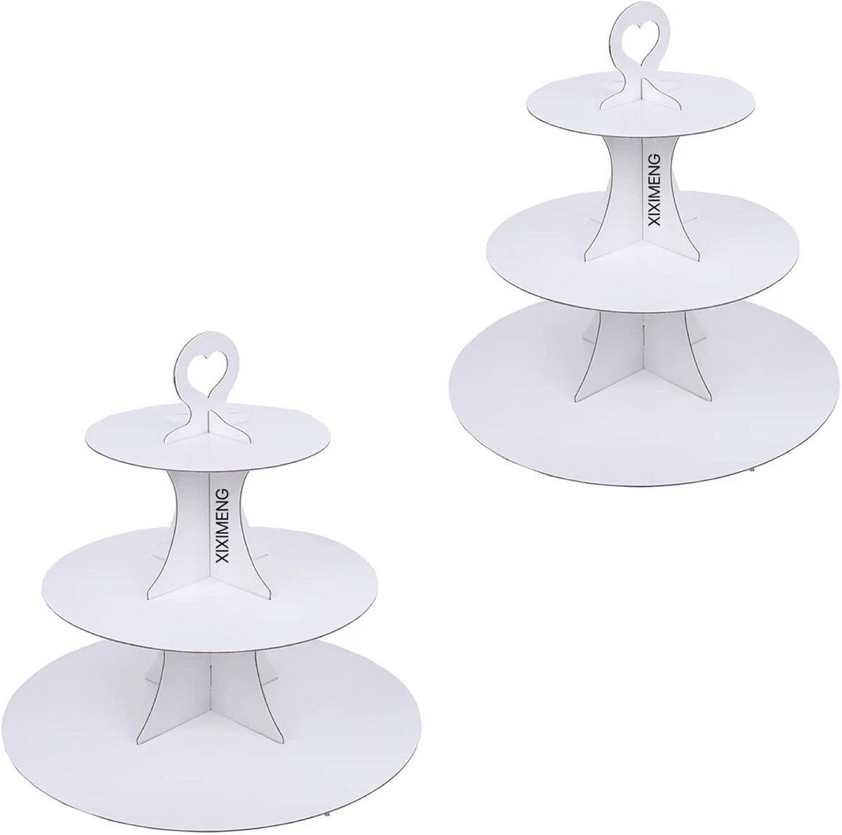 2-Pack Cupcake Presentatiestandaard - 3-Laags Kartonnen Taartplateau voor 24 Cupcakes