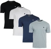 4-Pack Donnay - T-shirt (Vince) - Sportshirt - Heren - Black/White/Navy/Granite green (781) - maat XXL