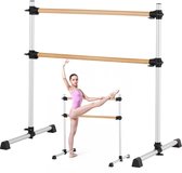 COSTWAY Balletstang vrijstaand, Ballet Bar in hoogte verstelbaar, Ballet Barre uit ijzer, Stretch Barre tot 50KG belastbaar, ideaal voor kinderen en volwassenen (wit