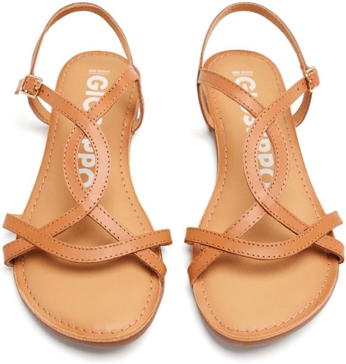 Dames Sandalen met Dunne Bandjes Zwart Leer