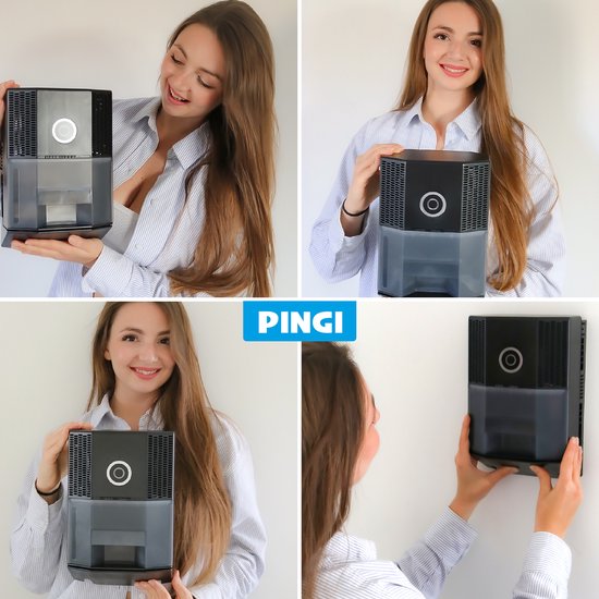 Pingi Vida 2 Elektrische Luchtontvochtiger - Automatisch moduleren - Vocht verwijderen met één druk op de knop - 1L tank