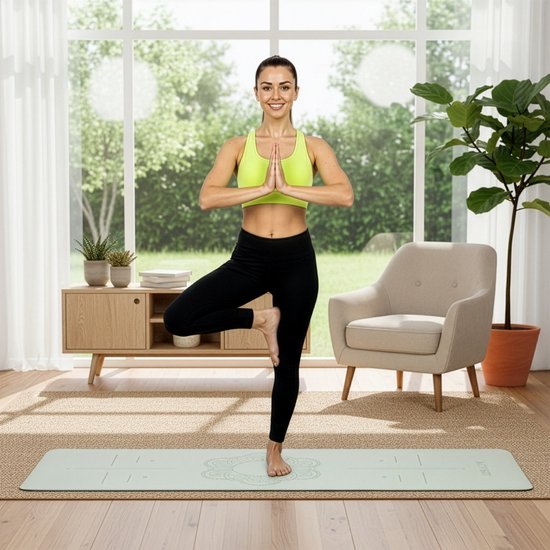 Actiget® Yogamat - Extra Dik - Inclusief Draagriem - 183 x 61 x 0,6 CM - Groen - TPE van Actiget — afbeelding 4
