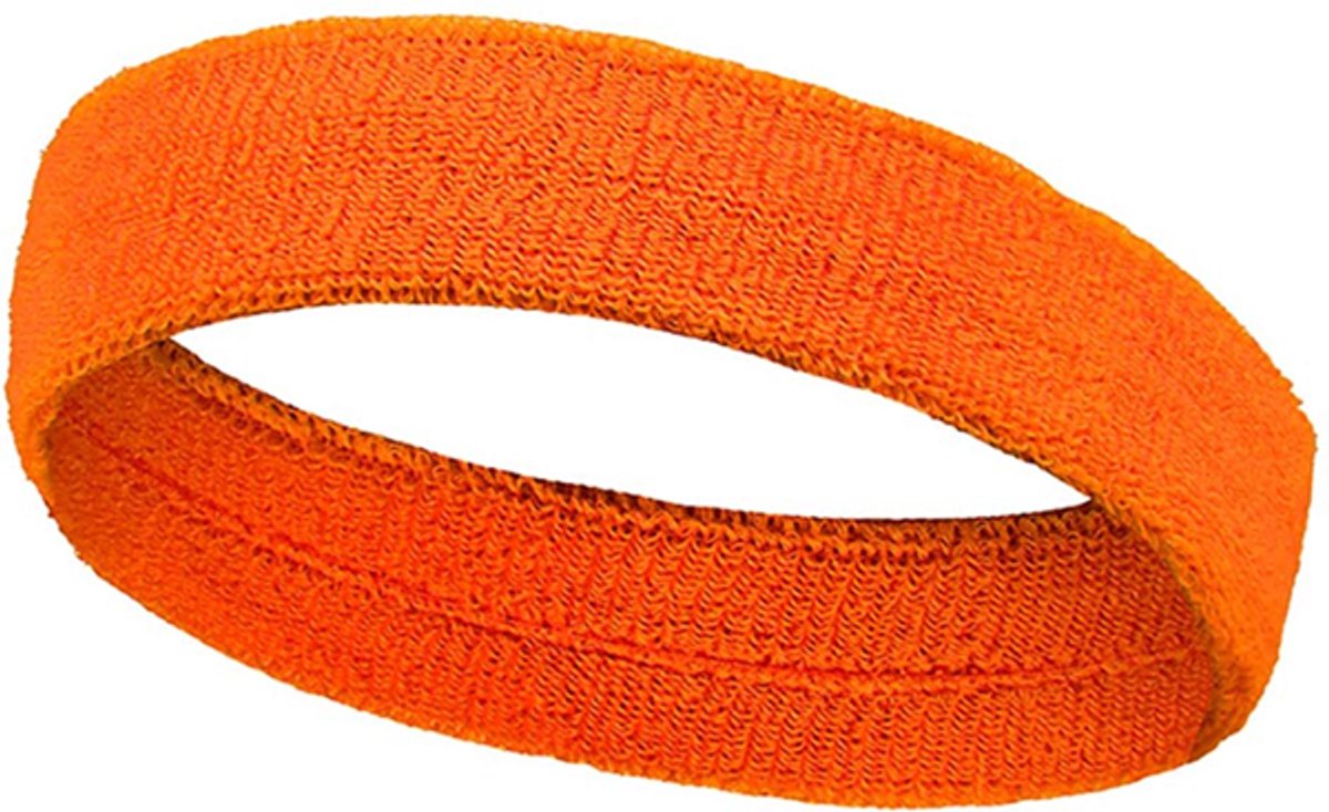 Zweetbandje - Hoofdband - Sweatband - Sportband - Fitness band - Badstof - Oranje - Jonyx