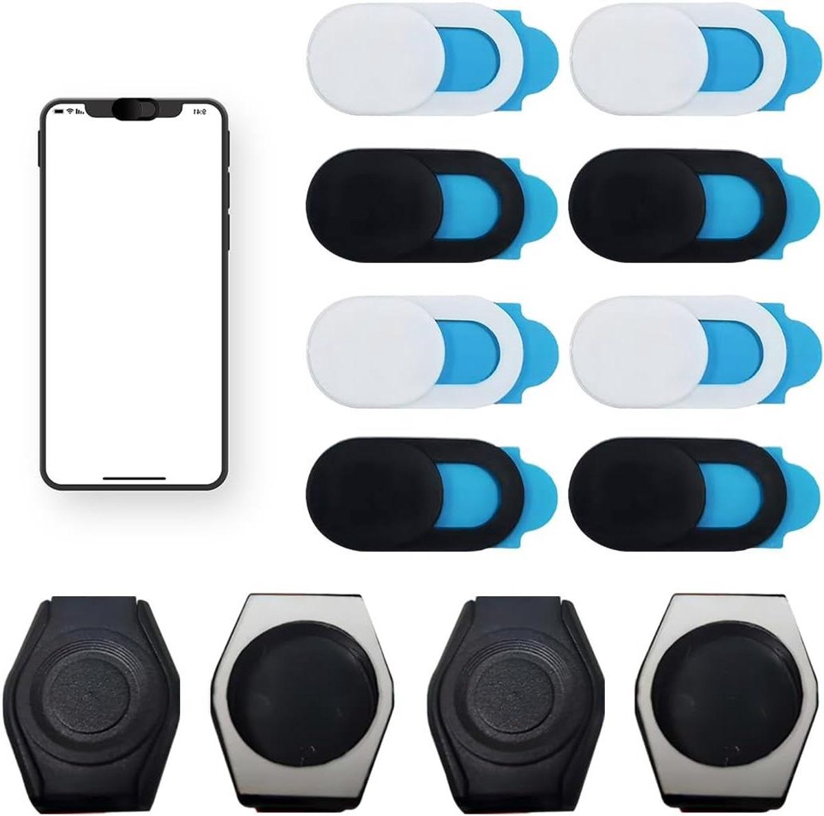 Webcam Cover - Afdekking voor laptop, pc, telefoon - Set van 12 stuks