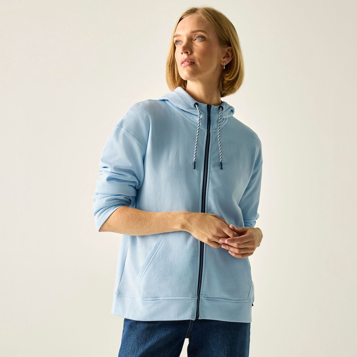 Dames Bayletta hoodie met volledige ritssluiting en strepen Blauw