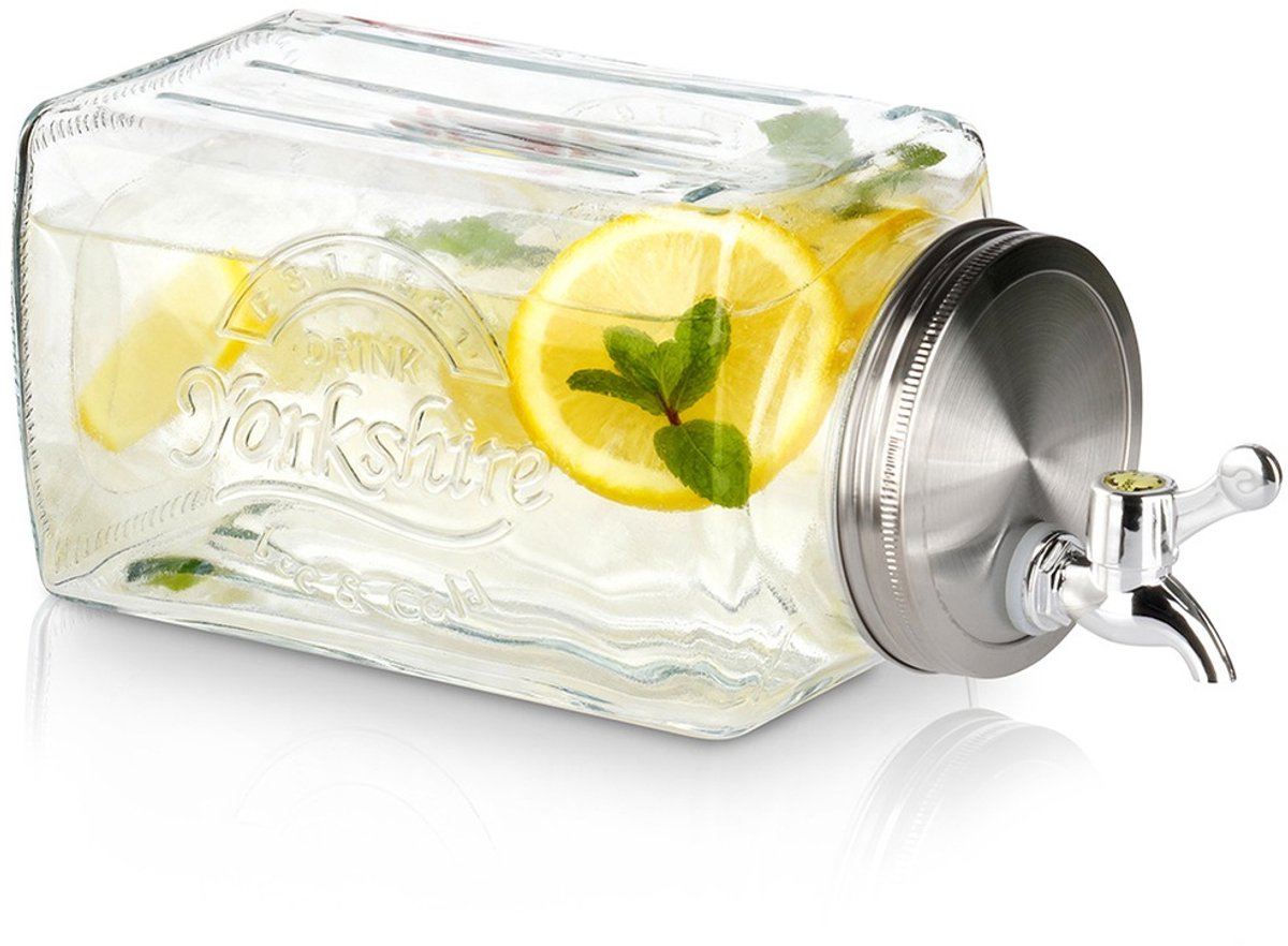 Drankdispenser met Kraan Glas voor Koelkast 3,3 l - Kraantje - Limonadetap - Drank Dispenser - Limonadedispenser - Kan - Karaffe