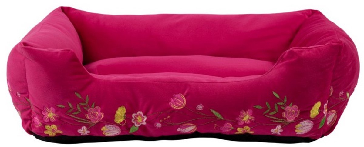 Dierenmand S borduurwerk fuchsia roze 55x42x15cm