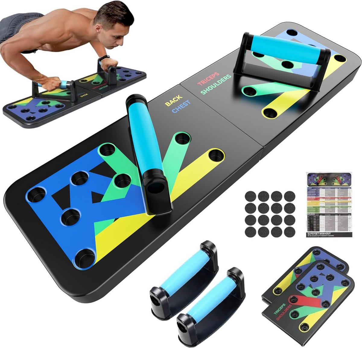 28-in-1 Push Up Board voor Thuis Fitness - Draagbaar en Compact