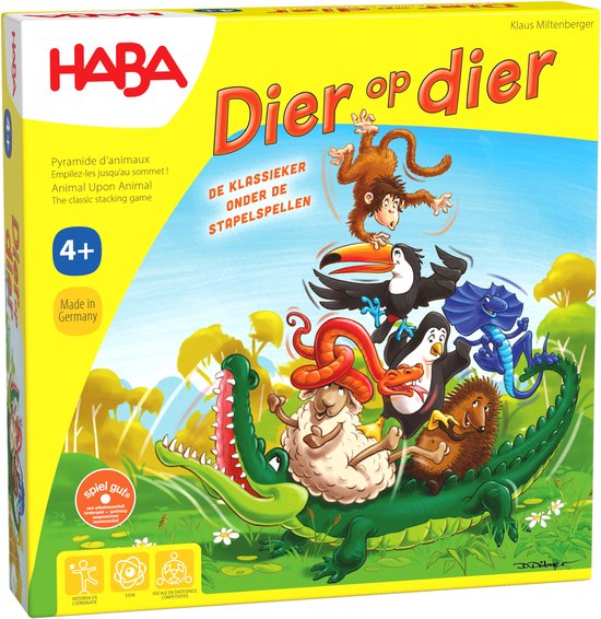 Haba Dier op Dier spel - Houten dieren voor 2-4 spelers - Vanaf 4 jaar