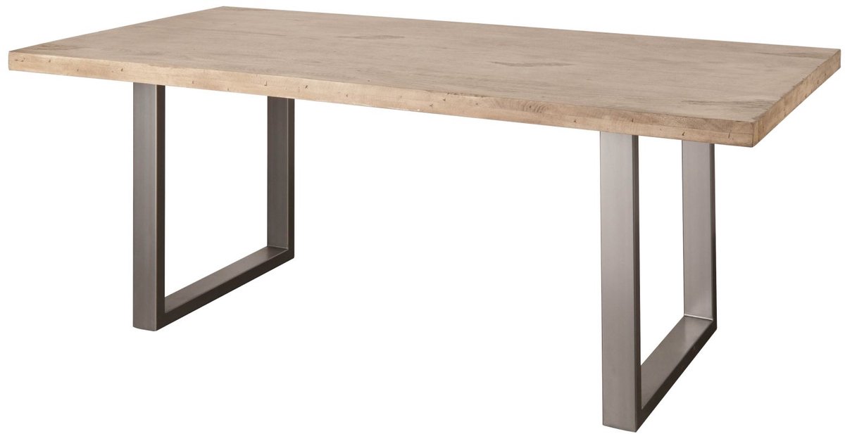 MASSIVMOEBEL24 .DE RAILWAY #306 eettafel beige gelakt massief hout mango 200x100x76 cm (BxTxH)