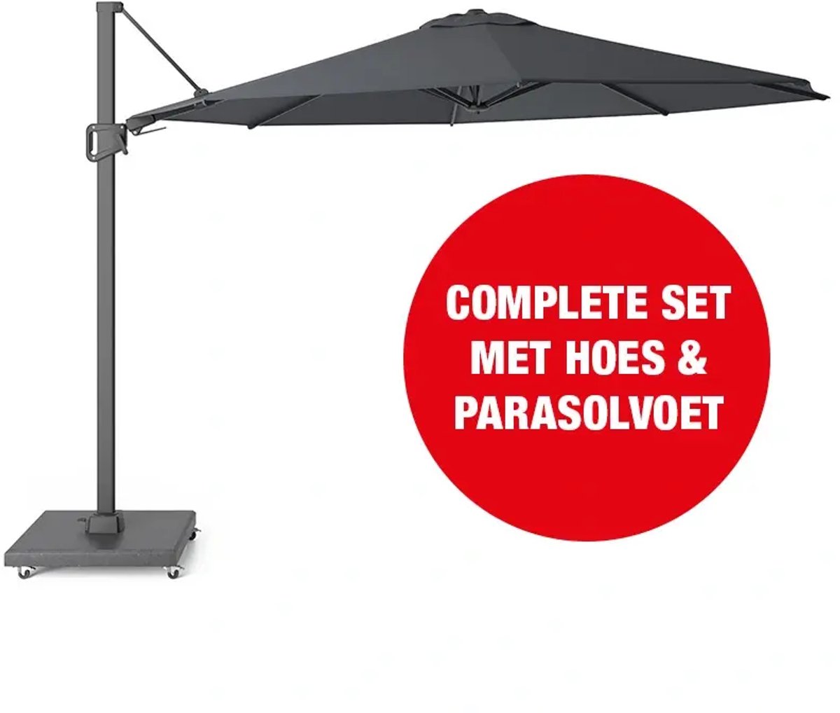 Halifax Zweefparasol Set Ø350 cm - Antraciet
