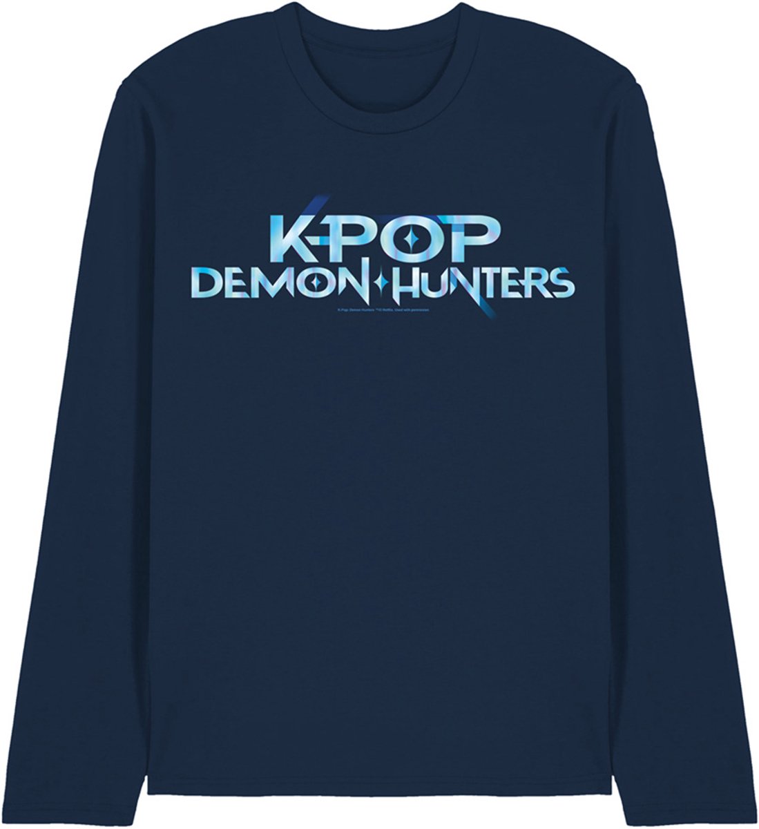 Kpop Demon Hunters Full Colour Logo Unisex T-shirt met lange mouwen - Marineblauw - L