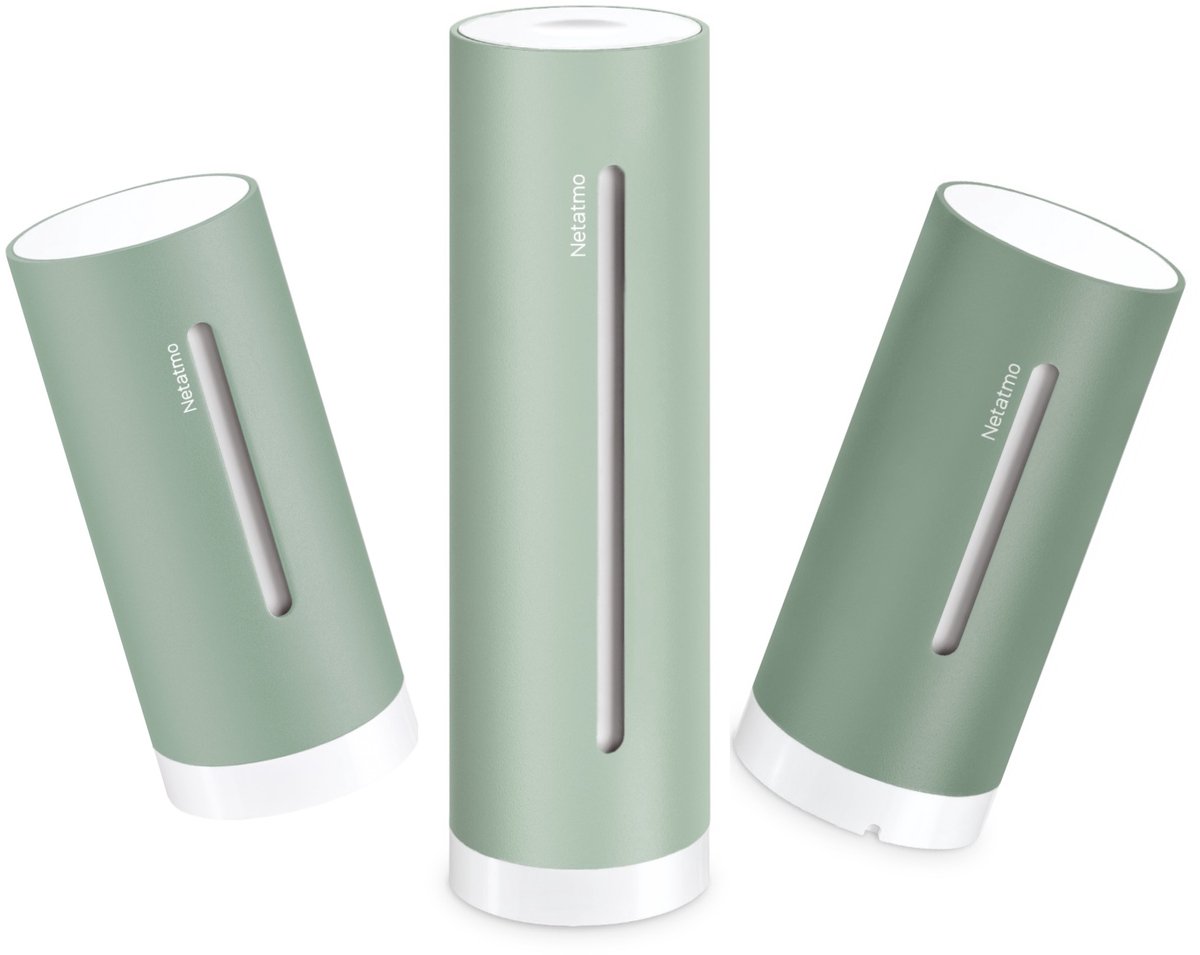 Netatmo Indoor Pack 2.0 – Slim Weerstation met Extra Binnenmodule – CO2- & Luchtkwaliteit Sensor – Temperatuur & Luchtvochtigheid – Weerdata via App – Mint
