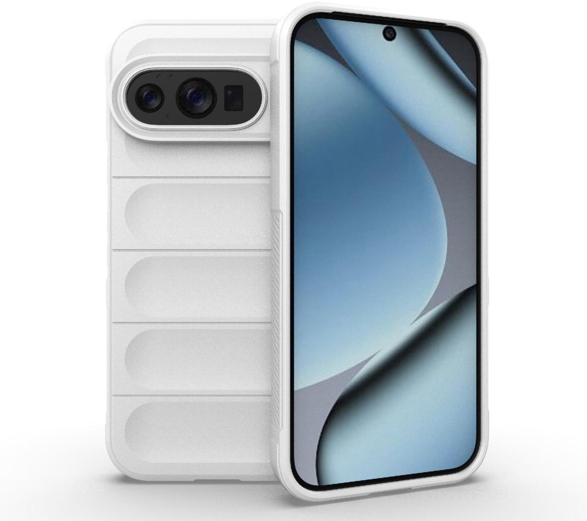 Mobigear Hoesje geschikt voor Google Pixel 10 Pro Telefoonhoesje Flexibel TPU | Mobigear Bumpy Backcover | Pixel 10 Pro Case | Back Cover - Wit