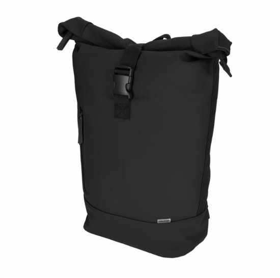 NORLÄNDER Dull PU Sac à dos rouleau Eco Lining – noir – 20L – Compartiment laptop 16 pouces