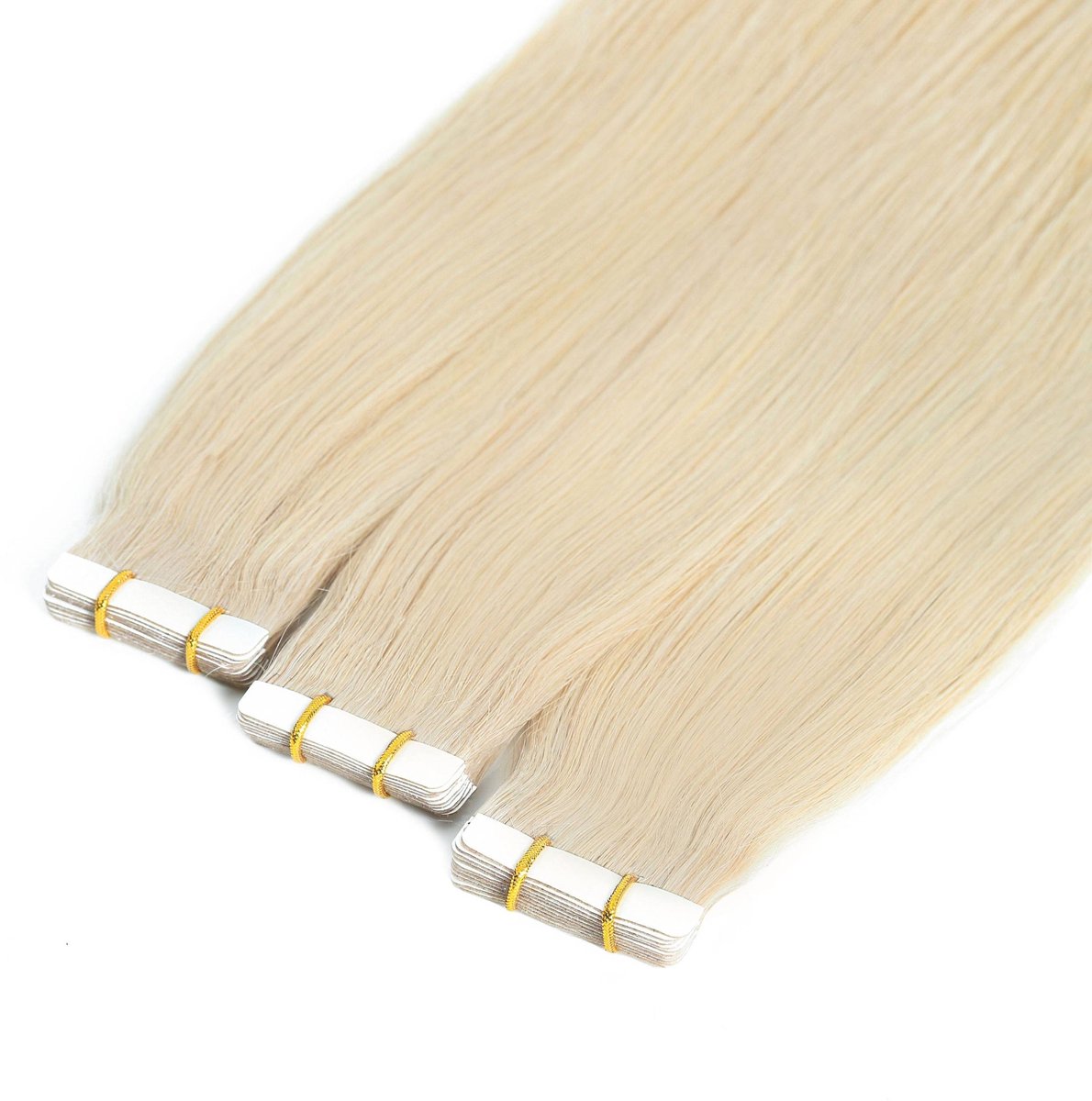 hair2heart Premium Tape Extensions Echt haar glad - 10 tapes 2,5 g 60 cm 10/1 lichtblond as