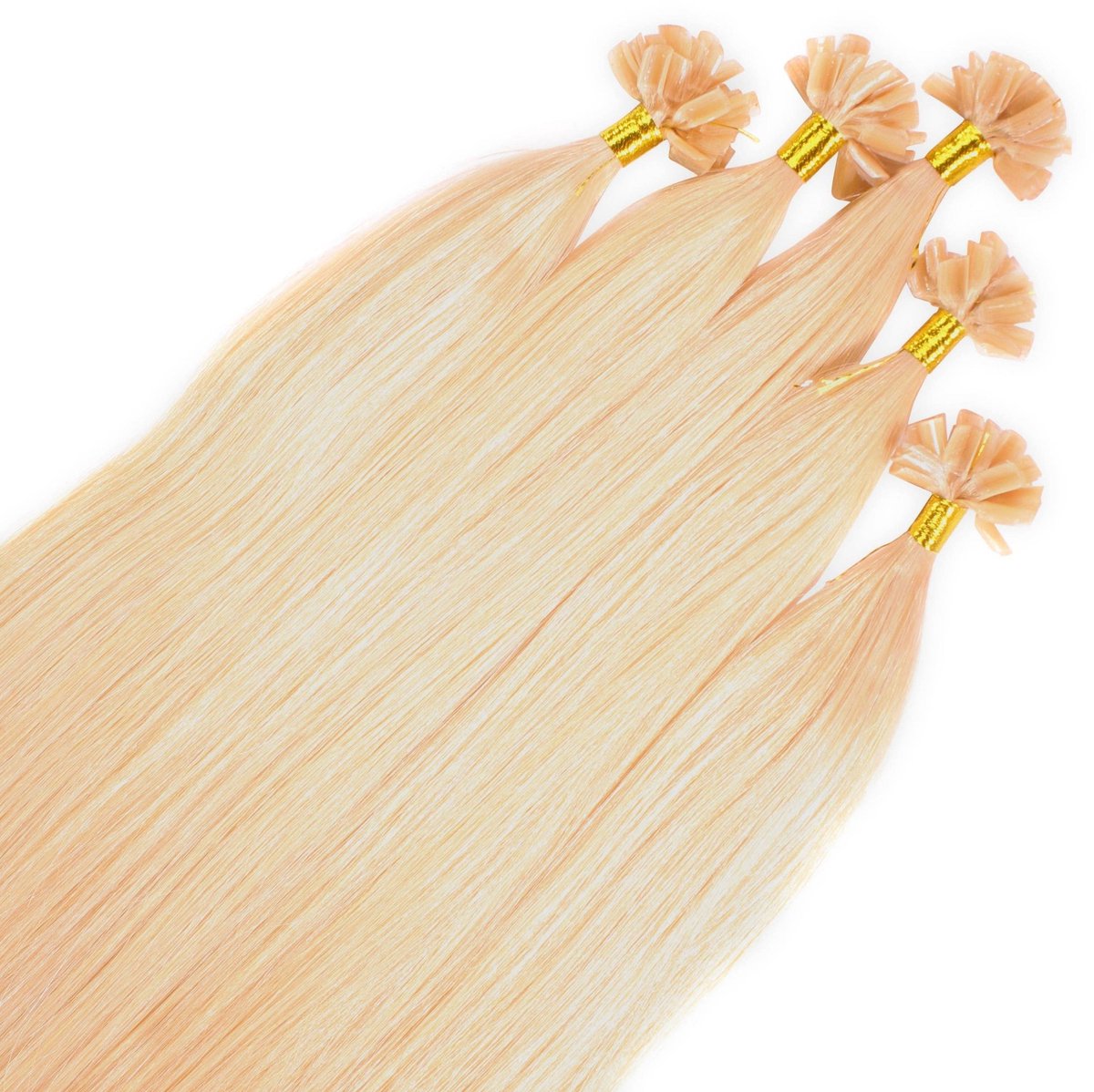 hair2heart Premium Extensions Echt haar Bondings glad - 25 strengen 0,8 g 50 cm 9/0 lichtblond