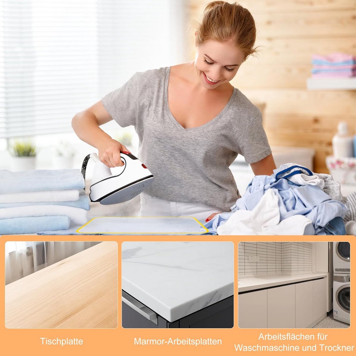 Strijkmat en Strijkplank Set - Draagbare Strijkonderlegger voor Tafel, Opvouwbare Strijkdeken 85 x 48 cm