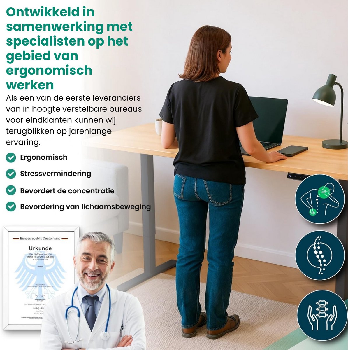 Albatros bureau onderstel LIFT, 2x motoren, elektrisch bureauframe in hoogte verstelbaar met geheugenfunctie voor buro thumbnail 3