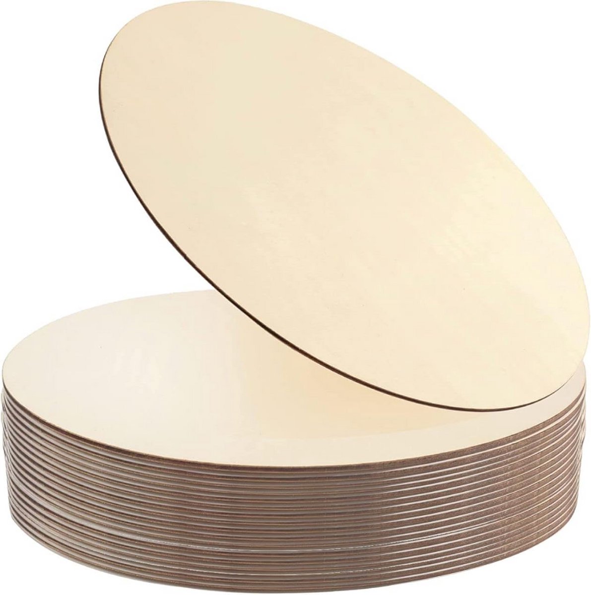 22 Stuks 30 cm Houten Schijven voor Ambachten - Onbehandelde Houten Circles en Snijdelen voor Decoratie