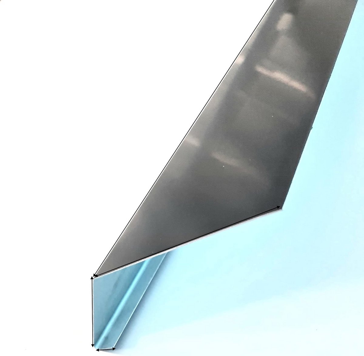 Afvoerplaat Dakgoot Inloop 150x85mm 2 Meter Antraciet RAL 7016