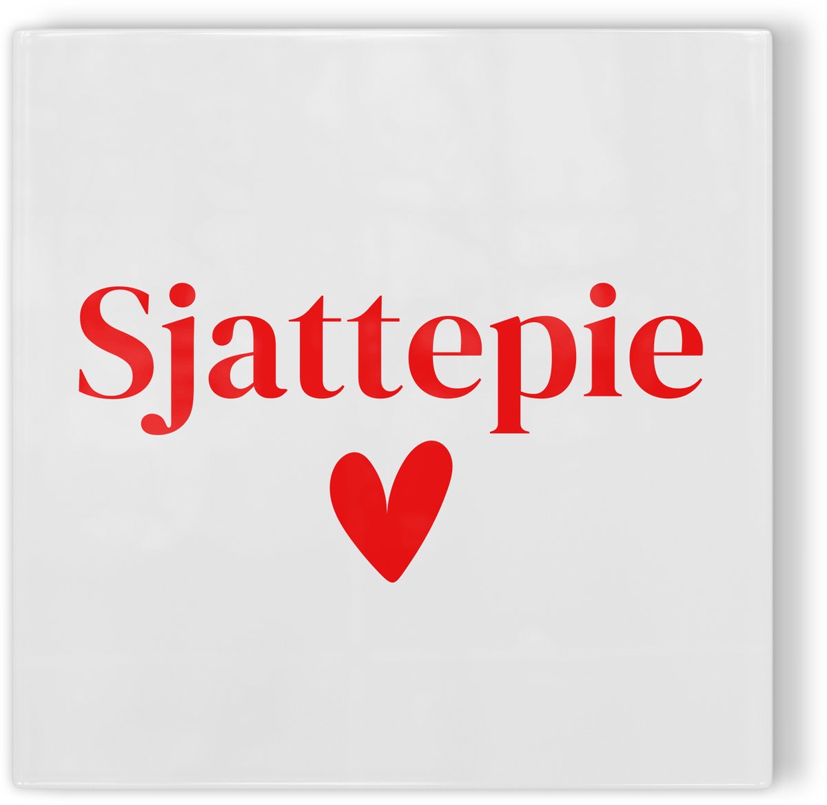 Tegeltje Maastricht Sjattepie - wit rood - tegeltje stad - tegeltje met tekst