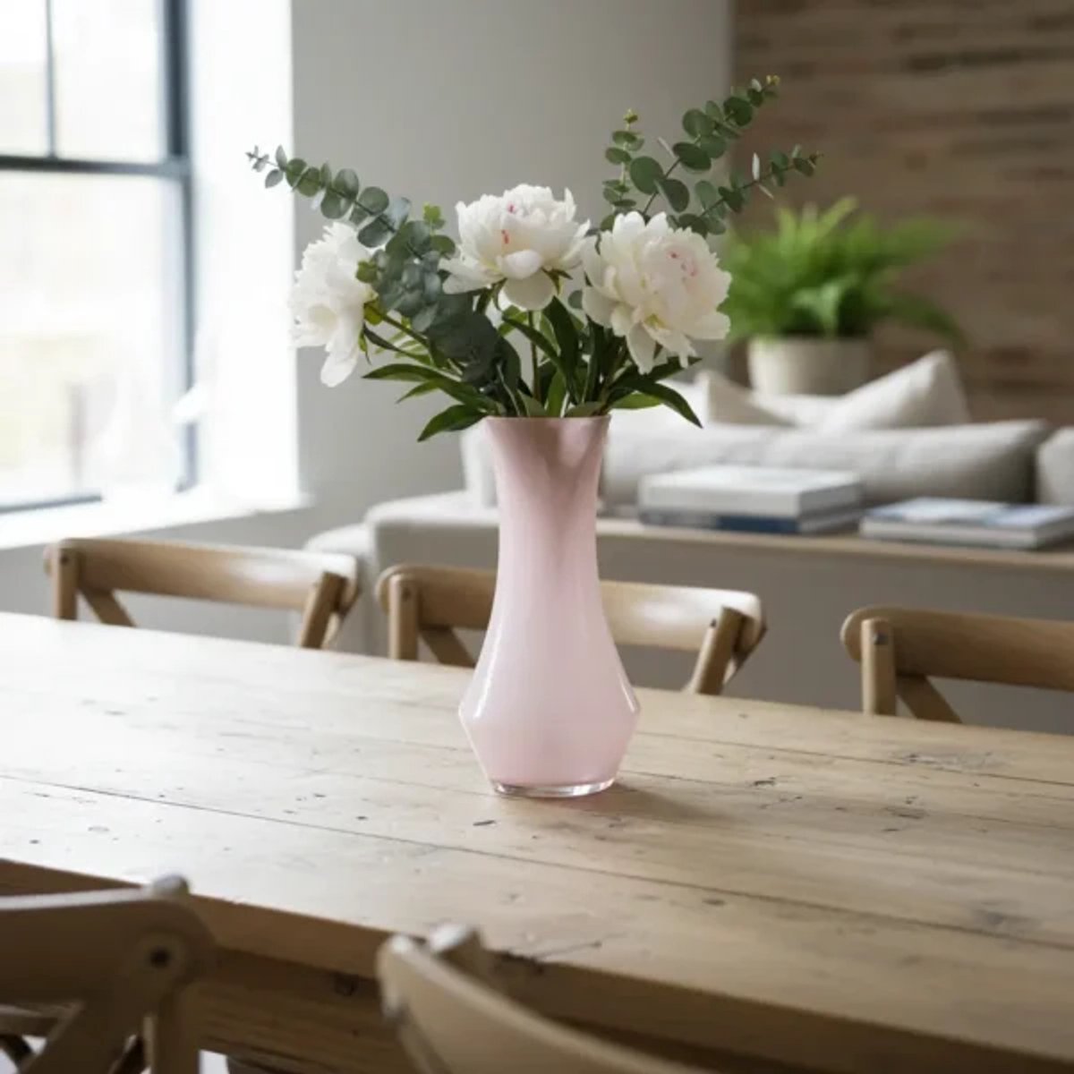 Vaas Selene – Pink elegante glazen design vaas - 30cm