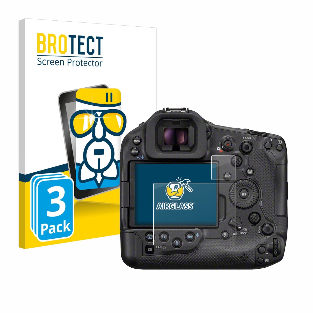 Screenprotector 3 Stuks voor Canon EOS R1 Beschermglas transparant