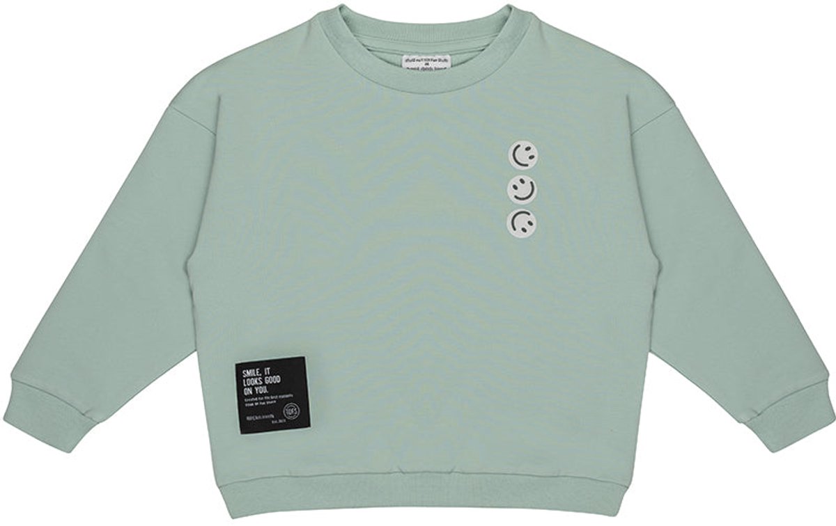 T.O.F.S. Jongens sweater graffiti print – licht groenblauw – maat 98/104