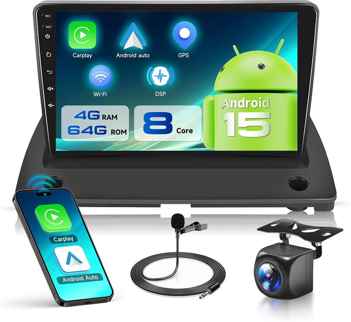 Android 13 Autoradio 9 Inch GPS voor Volvo XC90 2004-2013 met CarPlay, Android Auto en 4G/64GB
