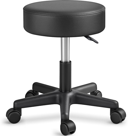 Tabouret de travail noir, tabouret roulant, chaise de travail, tabouret