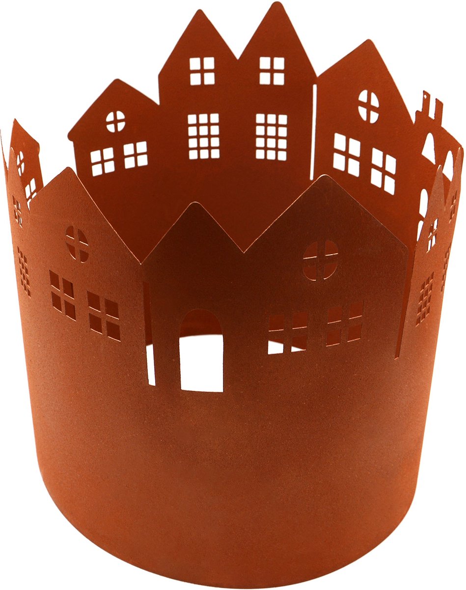 UNUS® Borderrand metalen tuinafboording in roestlook 28cm huisen Design A