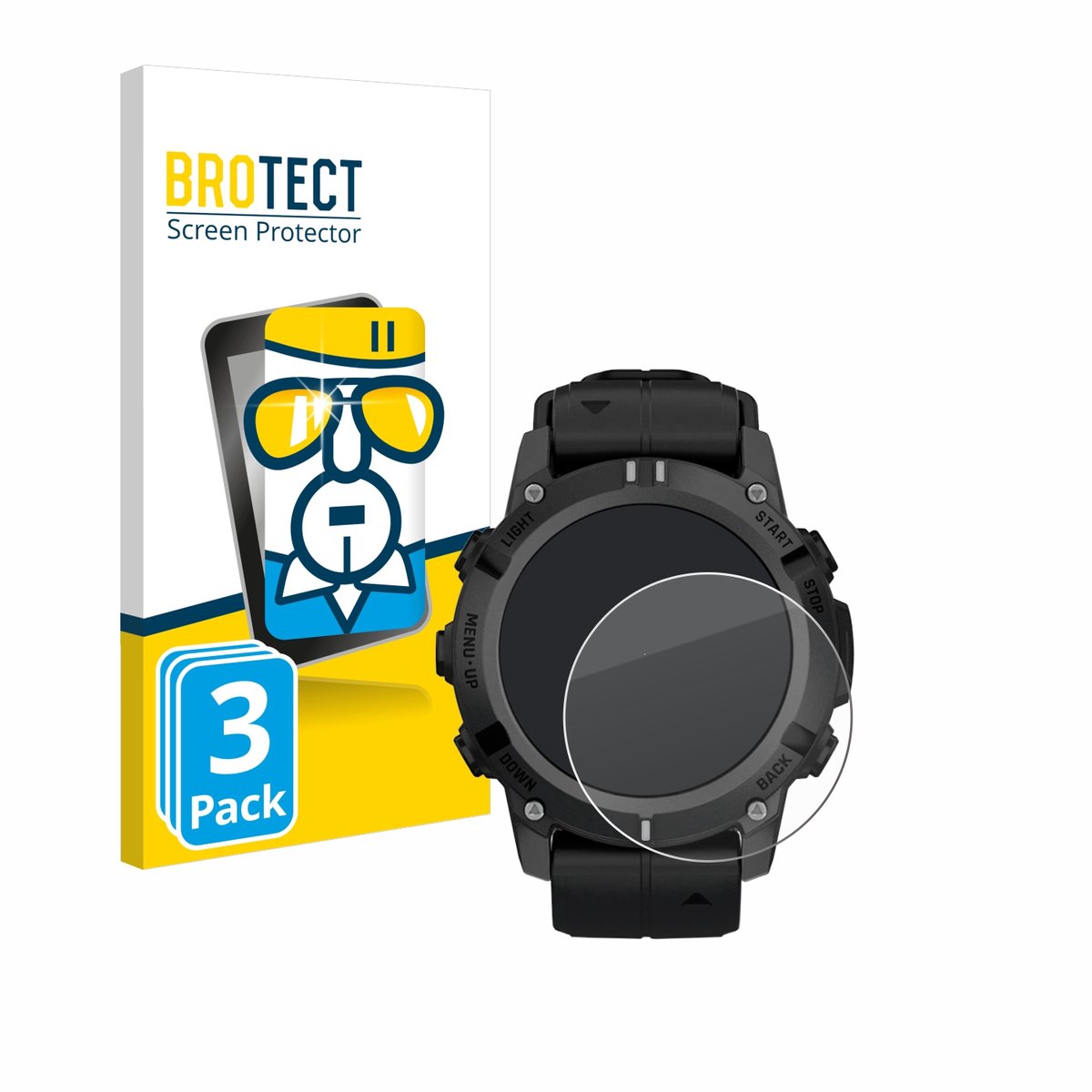 BROTECT - Glas Screenprotector voor Garmin Descent G2 - Gehard Beschermglas 9H 3 Stuks