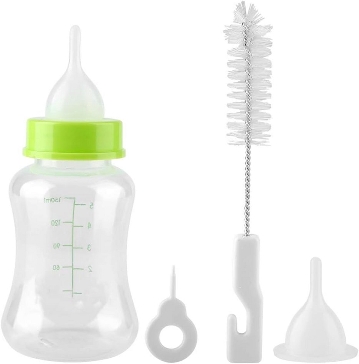 Voedingsset Dierenbaby's Met Fles, Speen en Reinigingsborstel 150ml