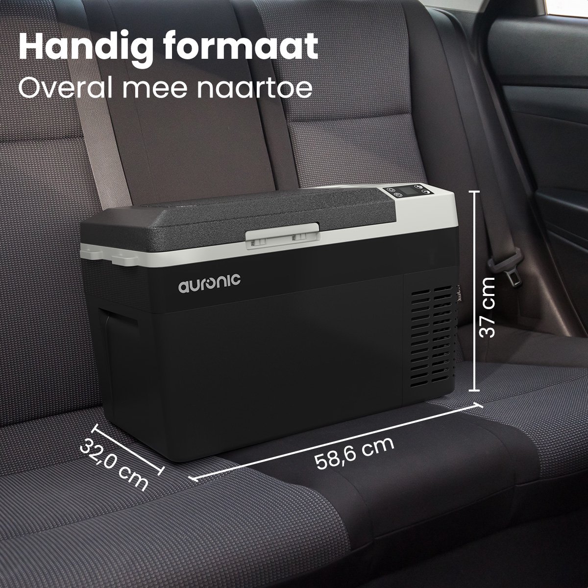 Auronic Elektrische Koelbox - Frigobox - Compressor - 12V 230 Volt - Camping Koelkast - Auto - 25L - Zwart/Grijs – foto 4