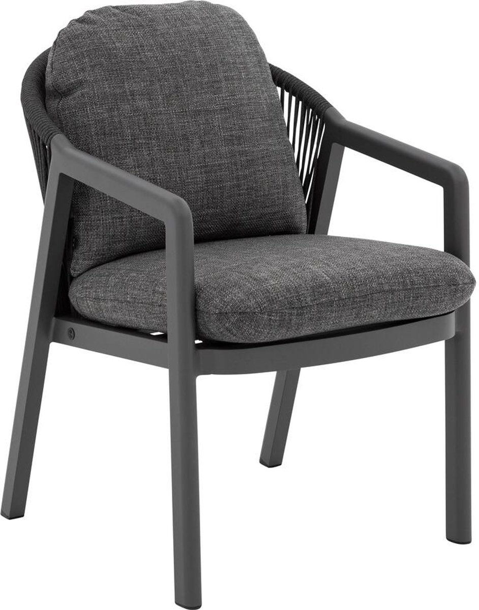 Goossens Tuinstoel Portofino - Buitenstof - grijs - 56 x 79 x 70 cm