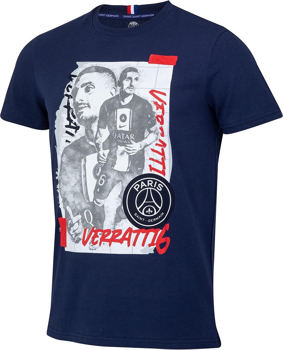 Officiële PSG T-shirt met Marco Verratti Opdruk - Katoen voetbalshirt