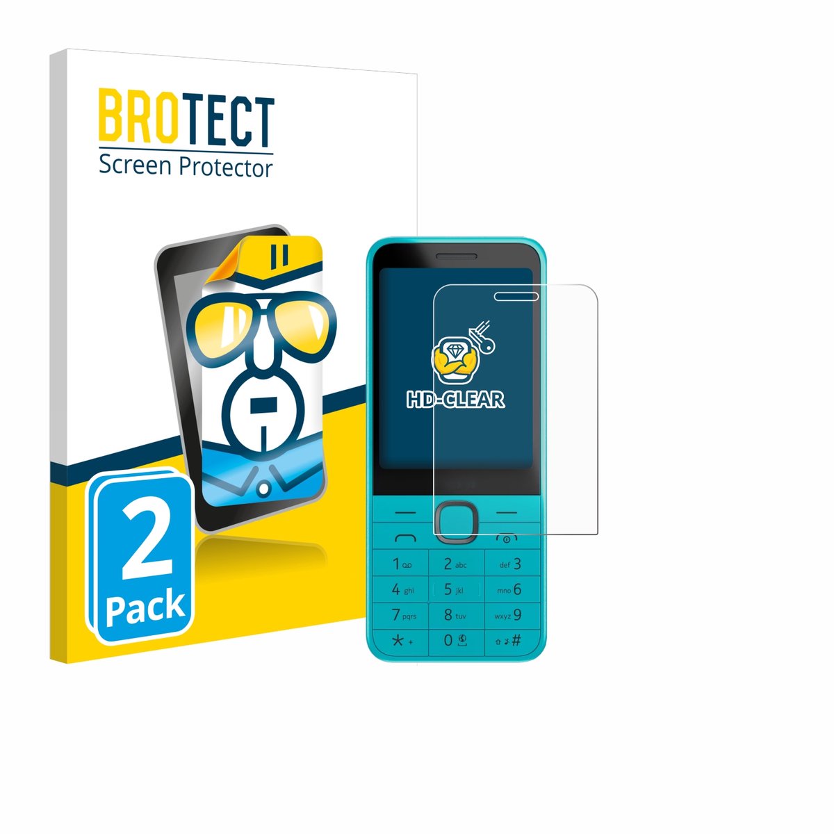 BROTECT - Screenprotector voor Nokia 235 4G (2024) - Folie Beschermfolie transparant 2 Stuks