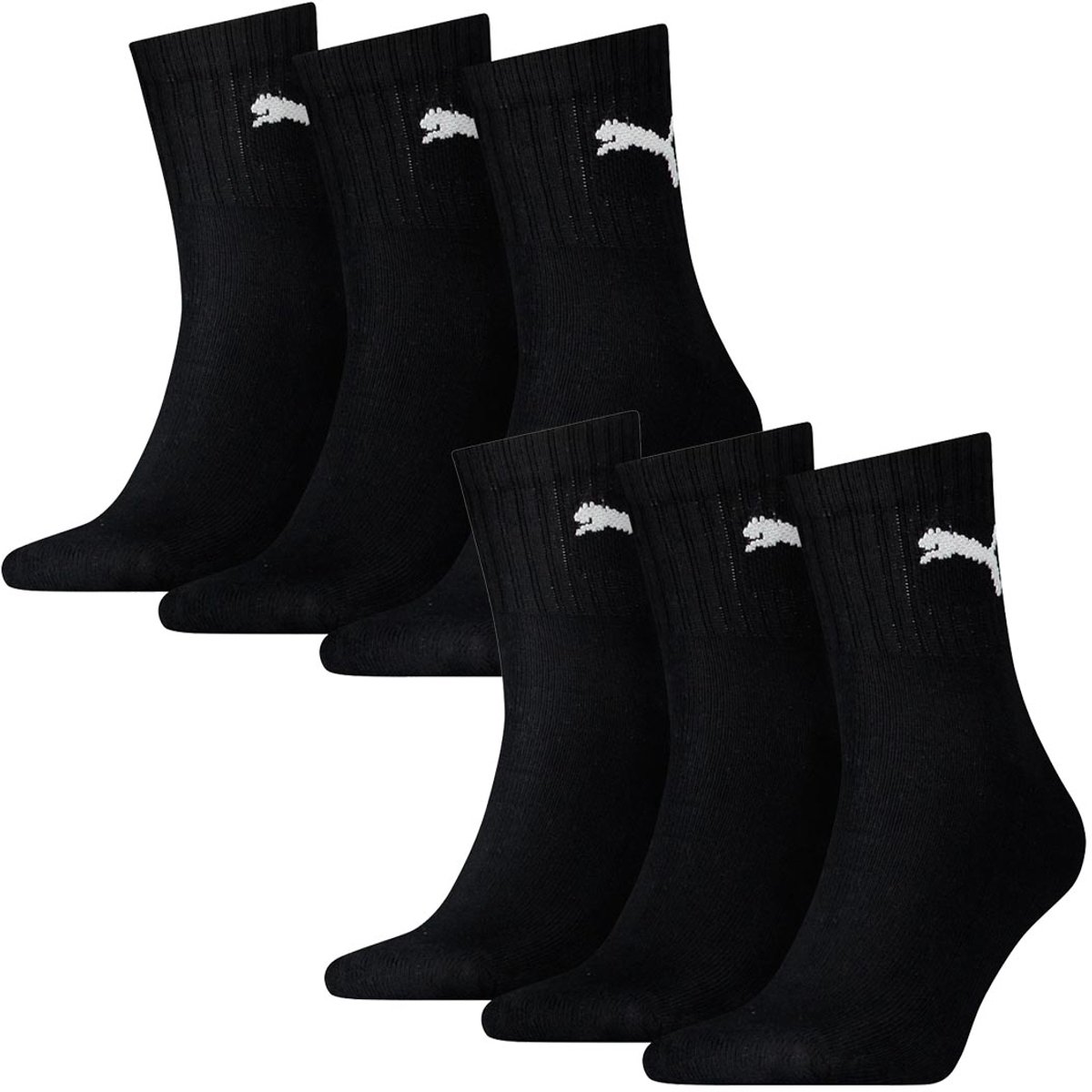 6 paar Puma Sokken Korte Crew Sportsokken Tennissokken 49 unisex Zwart