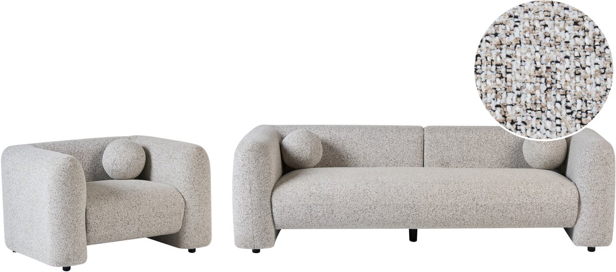LEIREN - Bankenset 4-zits - Beige - Polyester